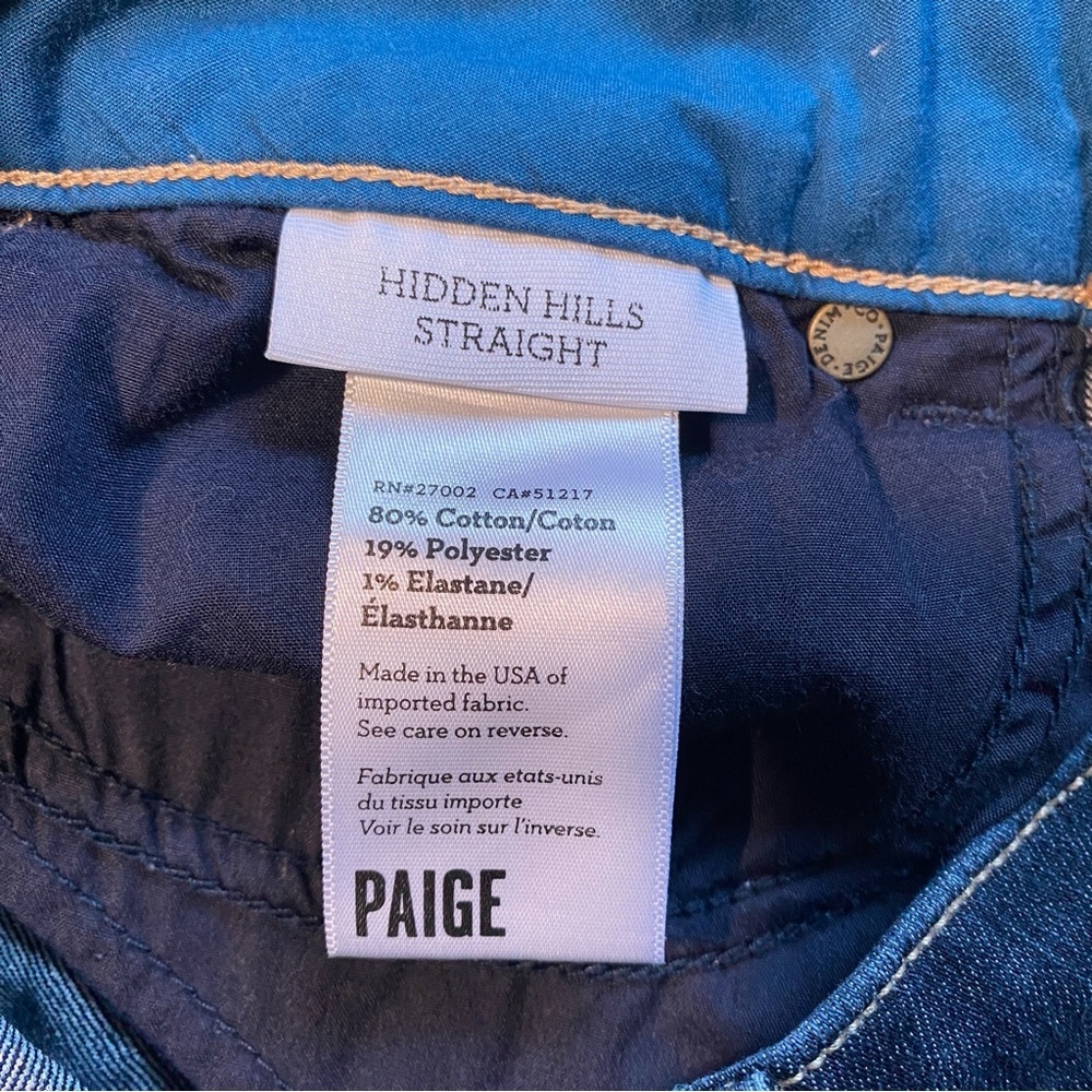 Paige Hidden Hills Straight Denim Cropped Capri Size 26 - Picture 3 of 12